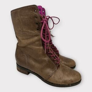 Cole Haan NikeAir Womens size 6 B Brielle Chukka Combat Leather Lace Up Boots